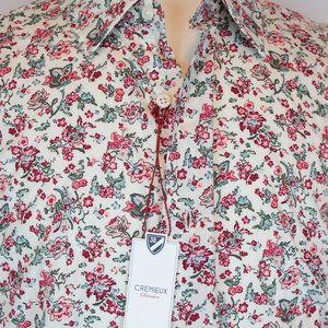 Daniel Cremieux Short-Sleeve Cotton Floral Print Button Down Shirt L Large NWT